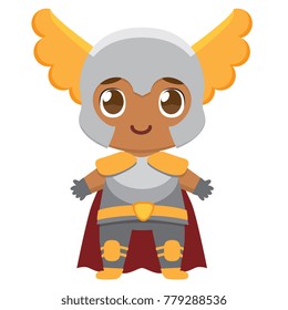 Vector cute kawaii kid superhero colorful isolated
