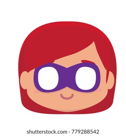 Vector cute kawaii kid superhero colorful isolated
