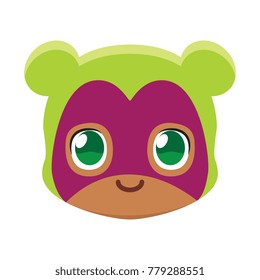 Vector cute kawaii kid superhero colorful isolated
