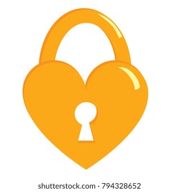 Vector cute kawaii padlock colorful isolated
