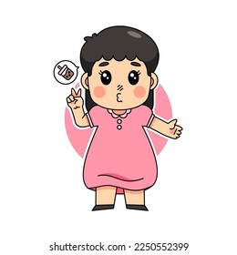 vector cute kid girl holding boba milk tea, hand drawn cartoon character illustration