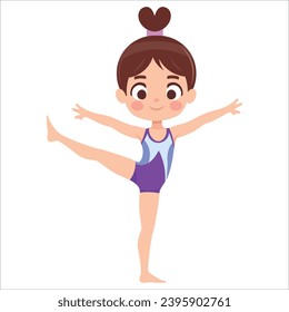Vector de niños lindos haciendo gimnasia
