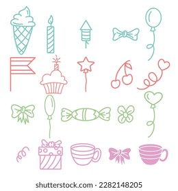 Vector cute kids doodle set children's drawings