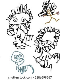 vector. monstruos lindos y amables vagando por ahí. juega hasta que te canses.