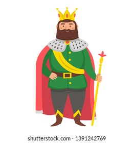 Vector cute king in flat cartoon style.