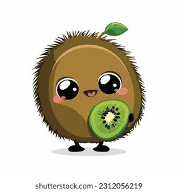 estilo de dibujos animados de vectores lindo kiwi