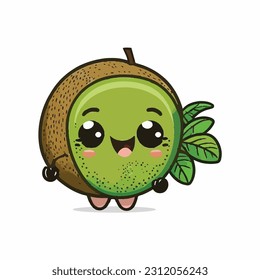 vector cute kiwi fruit cartoon style