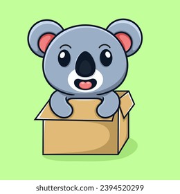 Vector Cute koala cartoon, out of cardboard.