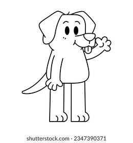 vector cute labrador retriever cartoon illustration isolated