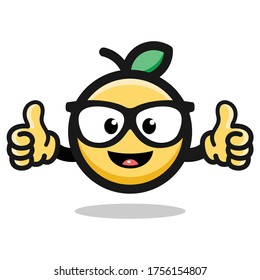 Vector of a cute lemon mascot character