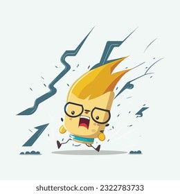 vector cute lightning cartoon style