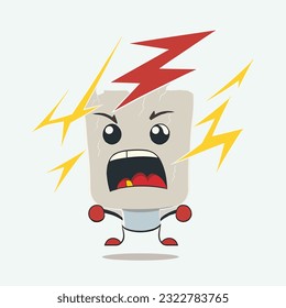 vector cute lightning cartoon style