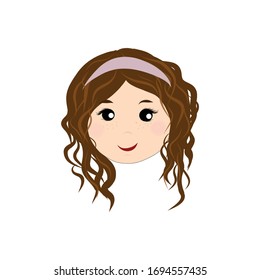 Vector cute little baby girl isolated on whita background