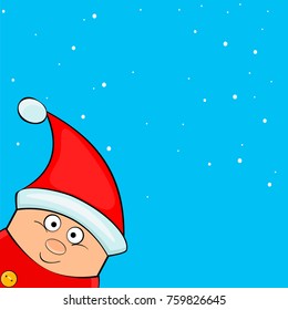 Vector cute little baby wearing Christmas clothes.