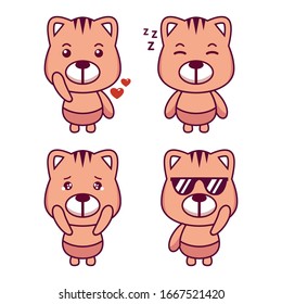 vector cute and cute little bear