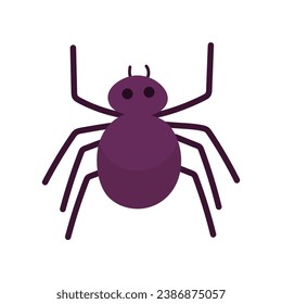 Vector cute little black spider cartoon.