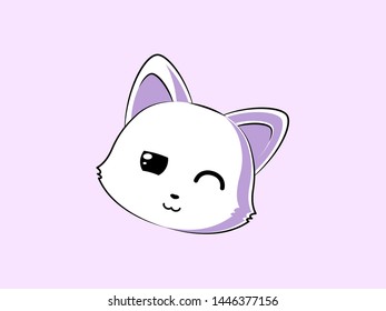 Vector cute little cat ready to sleep.