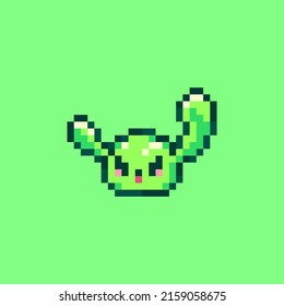 Vektorsüße kleine grüne Pixelkunst