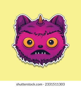 Vector cute little monster animal