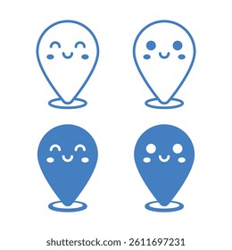 Vector Cute Location Pin Icon Set