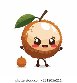 vector cute longan cartoon style