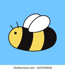 Vector cute looking engraving illustration of honey bee - Vector EPS