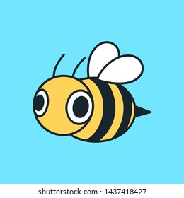 Vector cute looking engraving illustration of honey bee - Vector EPS