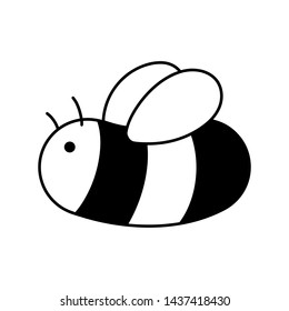Vector cute looking engraving illustration of honey bee - Vector EPS