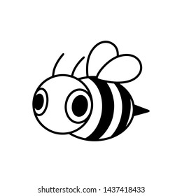 Vector cute looking engraving illustration of honey bee - Vector EPS