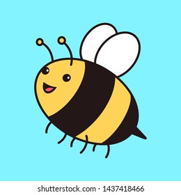 Vector cute looking engraving illustration of honey bee - Vector EPS