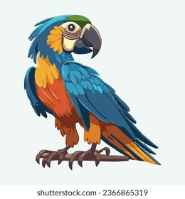 vector cute macaw cartoon style