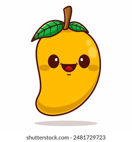 Vector cute mango cartoon character kawaii illustration