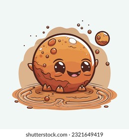 vector cute mars cartoon style