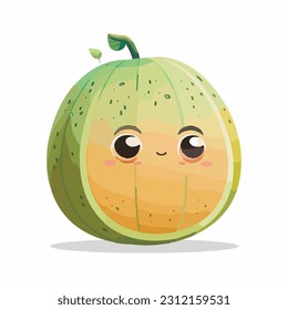 vector cute melon cartoon style