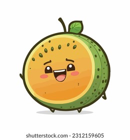 vector cute melon cartoon style