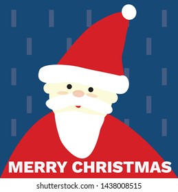 Vector cute Merry Christmas greeting Santa Claus template for card backdrop wall covering