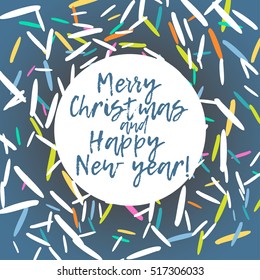 Vector cute Merry Christmas and Happy new year template card background