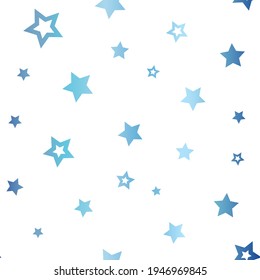Vector Cute Metallic Blue Stars seamless pattern background. Perfect for fabric, scrapbooking and wallpaper projects.
