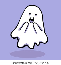 vector cute minimalistic ghosts set