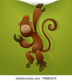 Vector cute monkey