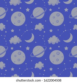 Vector cute monochrome space pattern