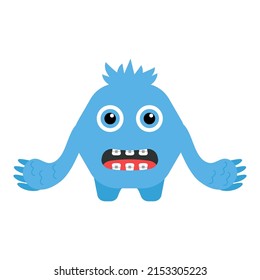 Vector cute monster. Illustration in flat style.