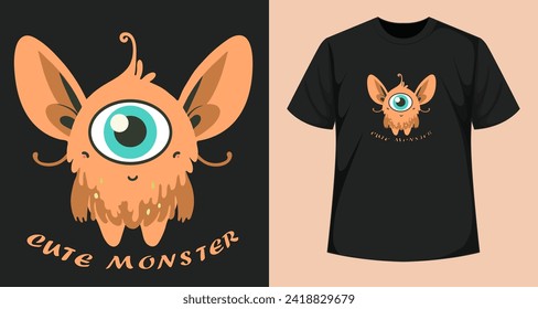 
vector cute monster image, illustration work for prints