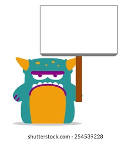 Vector Cute Monster With Space For Text