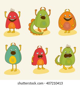 Vector cute monsters.