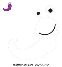 Vector cute monsters. Funny line hand-drawn aliens for coloring pages. Flat vector illustration.
