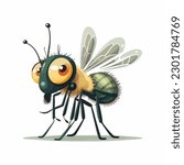 vector cute mosquito cartoon style