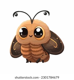 vector cute moth cartoon style