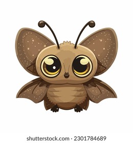 vector cute moth cartoon style