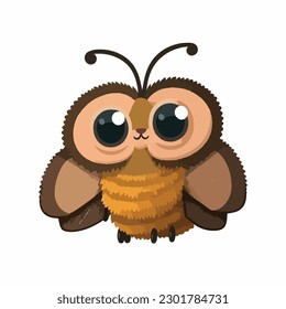 Vektor-süßer Moth-Cartoon-Stil